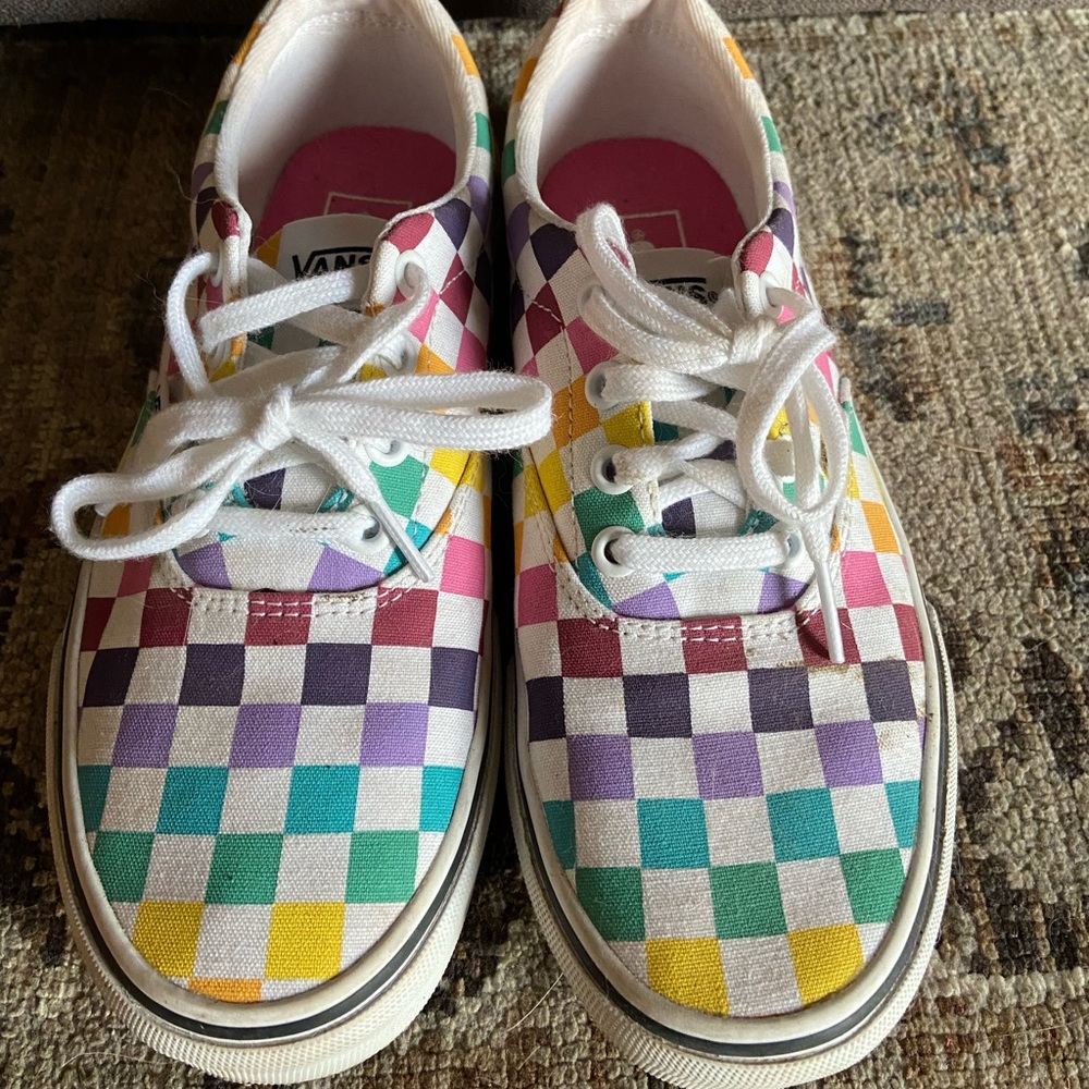 Womens Vans Rainbow Checked size 6.5